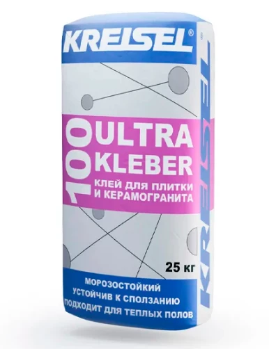 Универсальный морозостойкий клей для керамической плитки и керамогранита ULTRA KLEBER 100