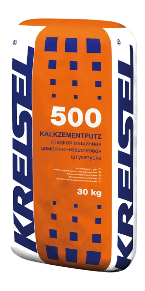 Гладкая машинная цементно-известковая штукатурка KALKZEMENT-MASCHINENPUTZ 500
