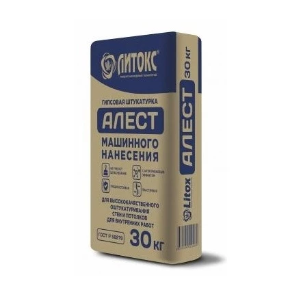 Гипсовая штукатурка машинного нанесения ЛИТОКС АЛЕСТ 30 кг Гипсовая штукатурка машинного нанесения ЛИТОКС АЛЕСТ 30 кг